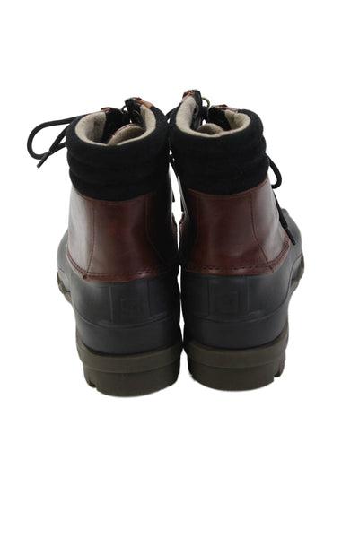 Sperry Womens Leather Panel Detail Lace Up Boots Brown Size 8