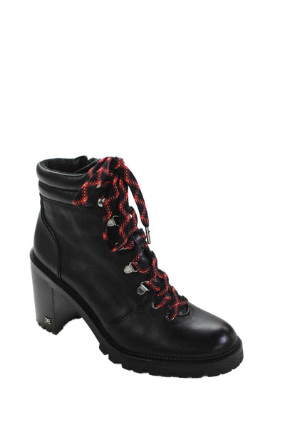 Sam Edelman Womens Leather Heeled Ankle Boots Black Size 9.5