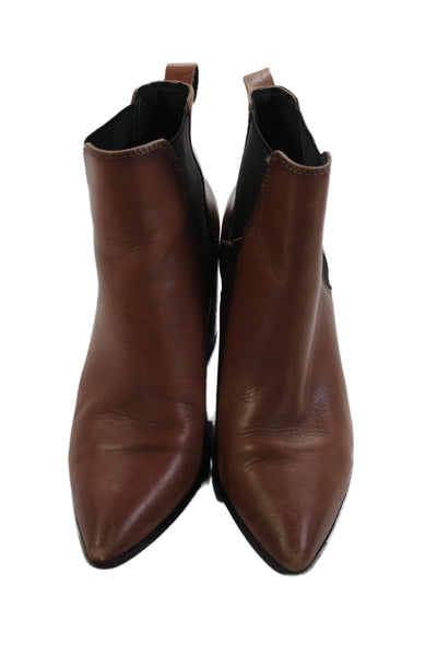 Steve Madden Women's Pointed Toe Block Heel Ankle Boots Brown Size 8