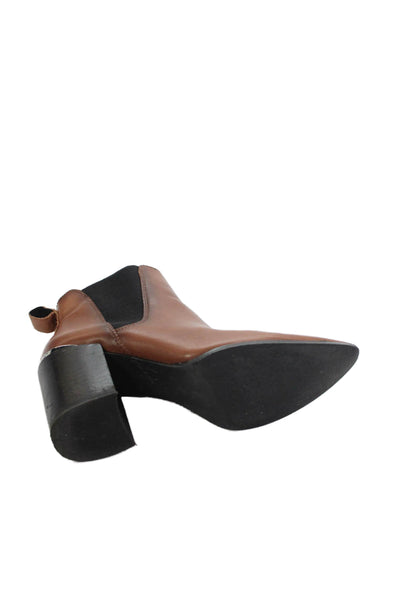 Steve Madden Women's Pointed Toe Block Heel Ankle Boots Brown Size 8