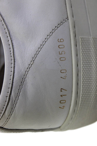 Woman by Common Projects Womens Lace Up Leather Low Top Sneakers White Size 40