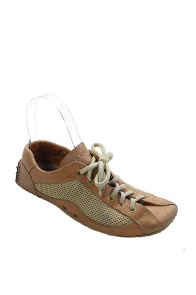 Prada Womens Leather Low Top Car Shoe Sneakers Brown Size 36 6