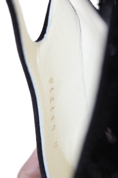 Chanel Womens Embellished Round Toe Slingback Heels Black Size 36 6