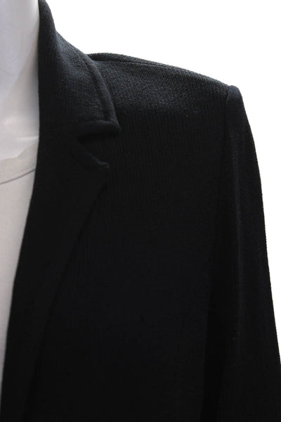 St John Collection Marie Gray Women Blazer Black Wool Button Size 6