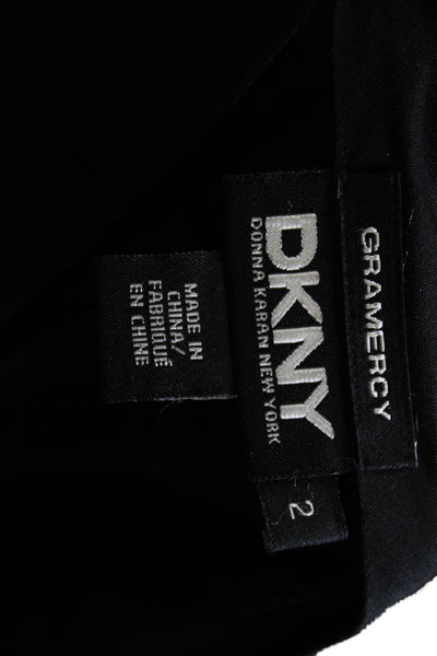 DKNY Women Black Wool Dress Pants Button Size 2