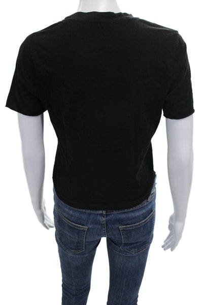Stateside Womens Black Supima Cotton Crew Neck Short Sleeve T-Shirt Size S