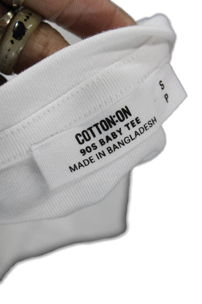 Cotton On Women Basic White Crew Neck Short Sleeve T-Shirt 90s Size S