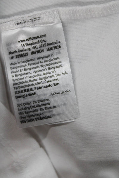 Cotton On Women Basic White Crew Neck Short Sleeve T-Shirt 90s Size S
