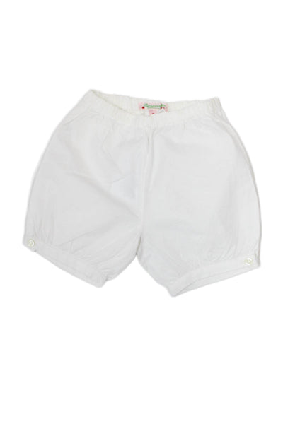 Bonpoint Girls Elastic Waistband Cotton Shorts White Size 6 Months
