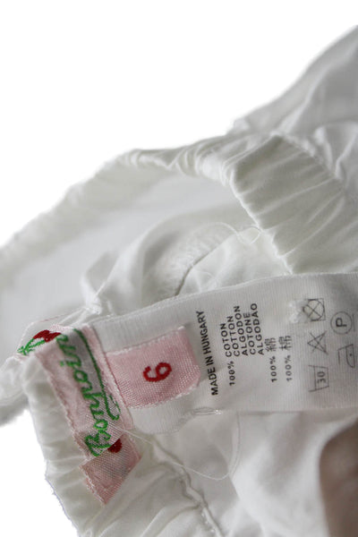 Bonpoint Girls Elastic Waistband Cotton Shorts White Size 6 Months