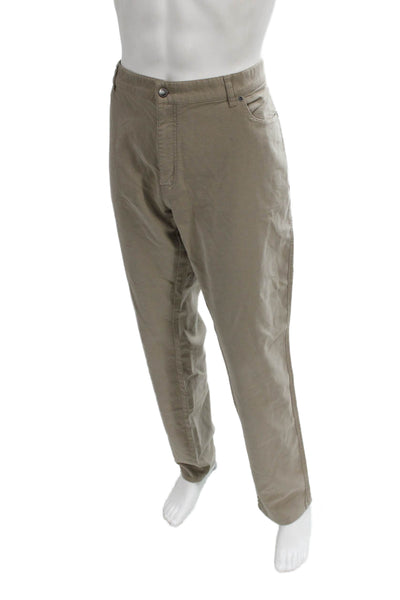 Peter Millar Mens Khakis Pants Beige Cotton Button Size 42