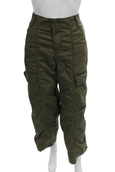 Sanctuary Womens Cargo Pants Green Cotton Button Size 28
