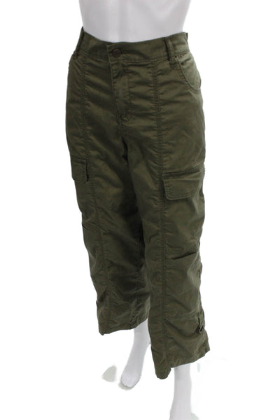 Sanctuary Womens Cargo Pants Green Cotton Button Size 28