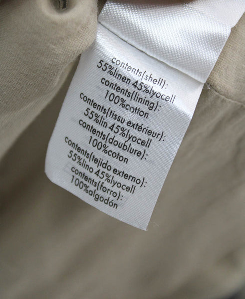 ONIA Womens Sleeveless Beige Vest Linen Lyocell Button Size 2