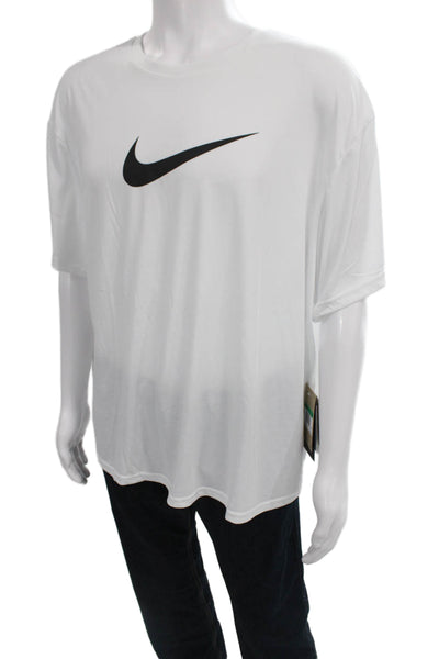 Nike Mens White Basic Athletic Polyester Crew Neck Short Sleeve T-Shirt Size XL