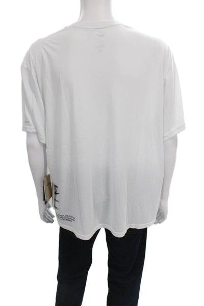 Nike Mens White Basic Athletic Polyester Crew Neck Short Sleeve T-Shirt Size XL