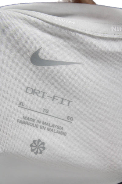 Nike Mens White Basic Athletic Polyester Crew Neck Short Sleeve T-Shirt Size XL