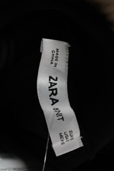 Zara Knit Womens Collared Basic Polo Short Sleeve Black Size S