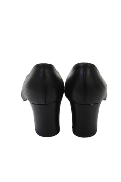 AGL Womens Leather Studded Heels Black Size 6