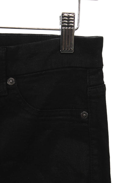 7 For All Mankind Womens Skinny Jeans Black Cotton High Rise Size 29