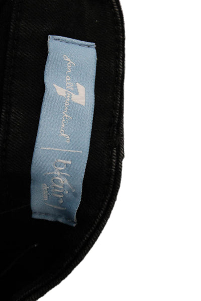 7 For All Mankind Womens Skinny Jeans Black Cotton High Rise Size 29
