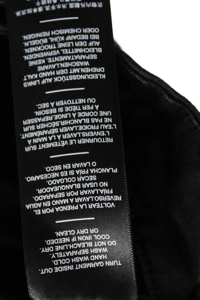 7 For All Mankind Womens Skinny Jeans Black Cotton High Rise Size 29