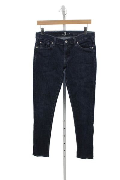 7 For All Mankind Womens Skinny Jeans Blue High Rise Size 29