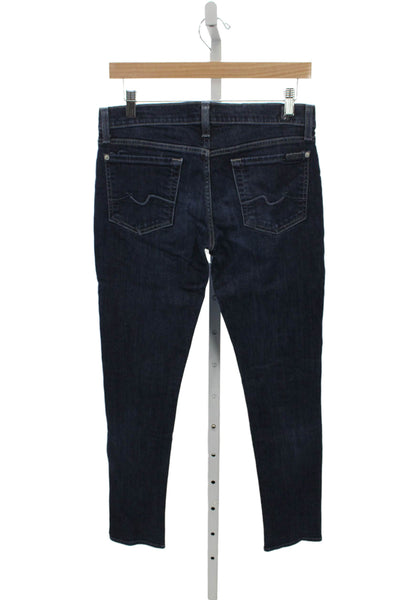 7 For All Mankind Womens Skinny Jeans Blue High Rise Size 29