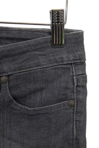 Paige Women Ankle Jeans Gray Cotton High Rise Button Size 26