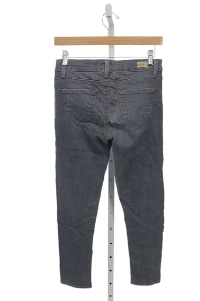 Paige Women Ankle Jeans Gray Cotton High Rise Button Size 26