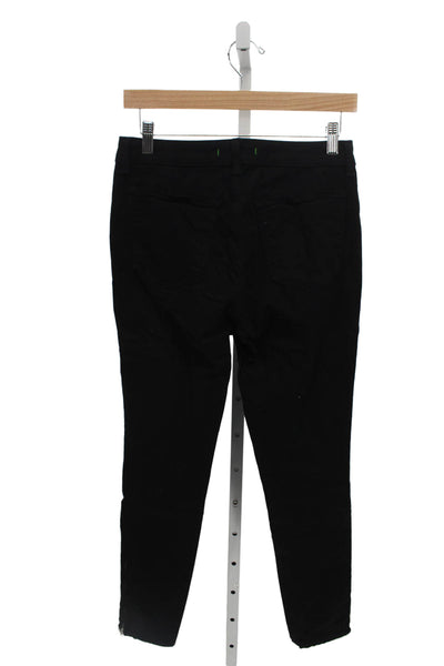 J Brand Women Ankle Black Cotton Button Pants Size 28
