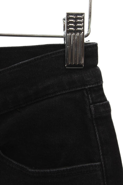 3x1 NYC Women Cropped High Rise Black Cotton Jeans Button Size 26