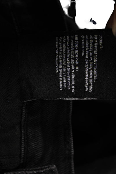 3x1 NYC Women Cropped High Rise Black Cotton Jeans Button Size 26