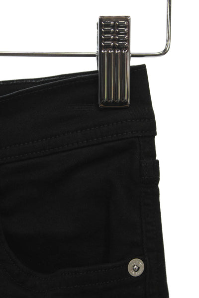 Agolde Women Skinny Jeans Black High Rise Button Size 23