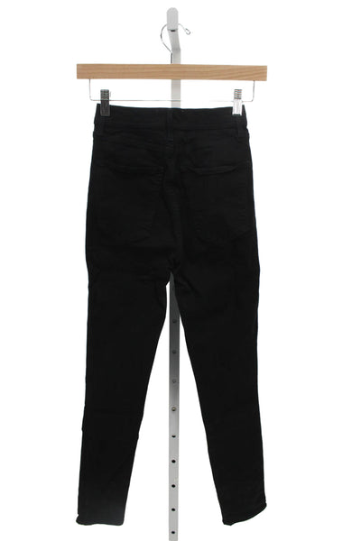 Agolde Women Skinny Jeans Black High Rise Button Size 23