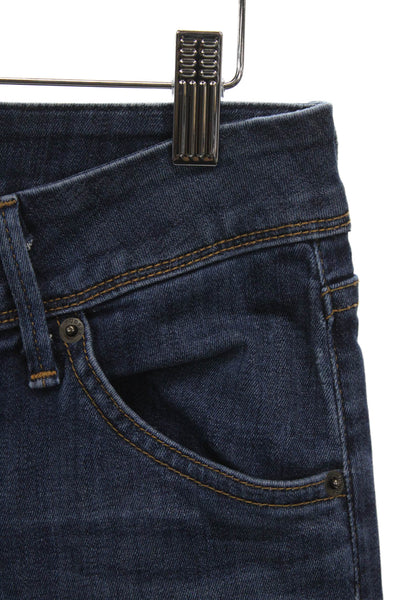Hudson Womens Straight Jeans Blue High Rise Cotton Blend Button Size 26