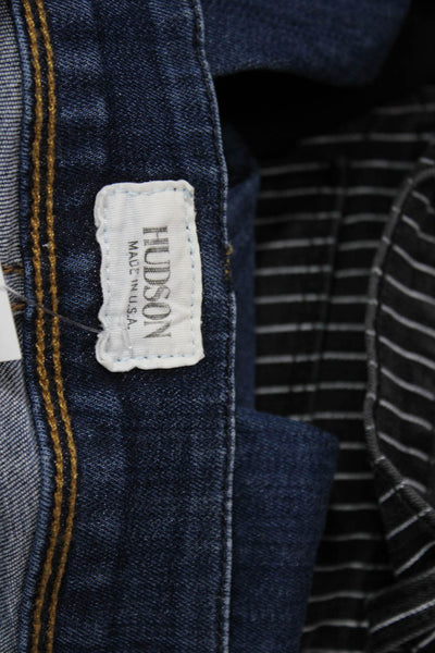 Hudson Womens Straight Jeans Blue High Rise Cotton Blend Button Size 26