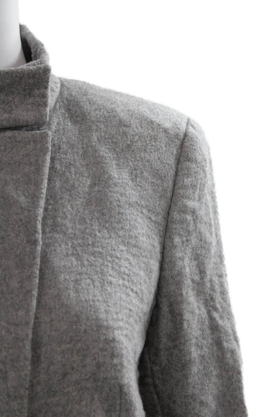Akris Women Basic Jacket Gray Cashmere Tie Long Sleeve Size 12