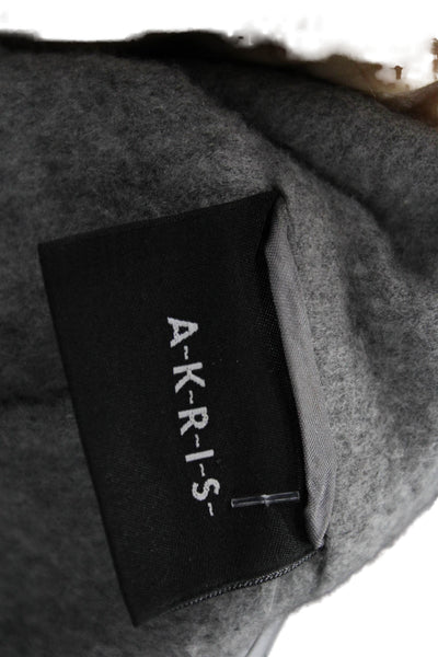 Akris Women Basic Jacket Gray Cashmere Tie Long Sleeve Size 12
