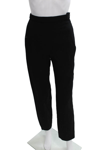 Giorgio Armani Womens Dress Pants Black Wool Button Inseam 28 Size 4