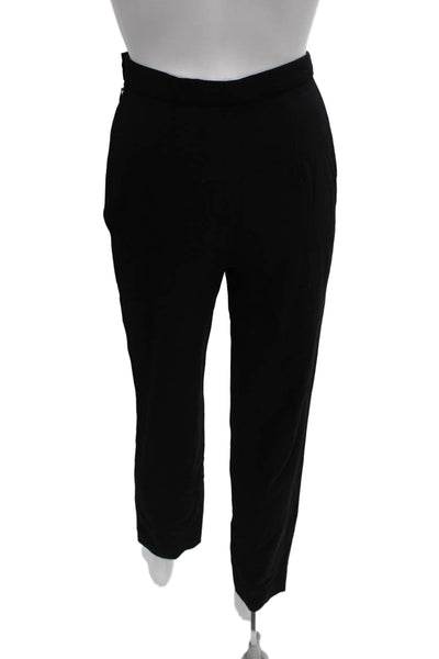 Giorgio Armani Womens Dress Pants Black Wool Button Inseam 28 Size 4