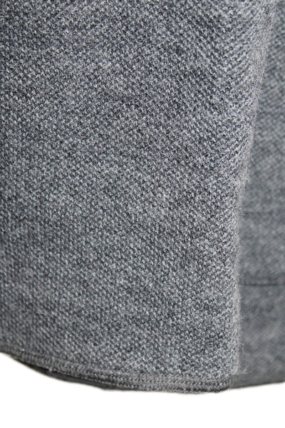 Giorgio Armani Mens Gray Herringbone Virgin Wool Blazer Buttoned Size 42