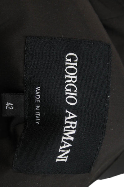 Giorgio Armani Mens Gray Herringbone Virgin Wool Blazer Buttoned Size 42