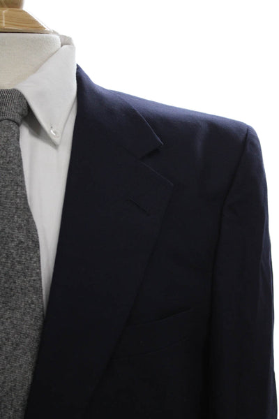 Burberry Mens 2 Piece Pure Wool Blue Blazer Long Sleeve Solid Size 38