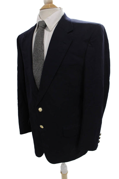 Burberry Mens 2 Piece Pure Wool Blue Blazer Long Sleeve Solid Size 38