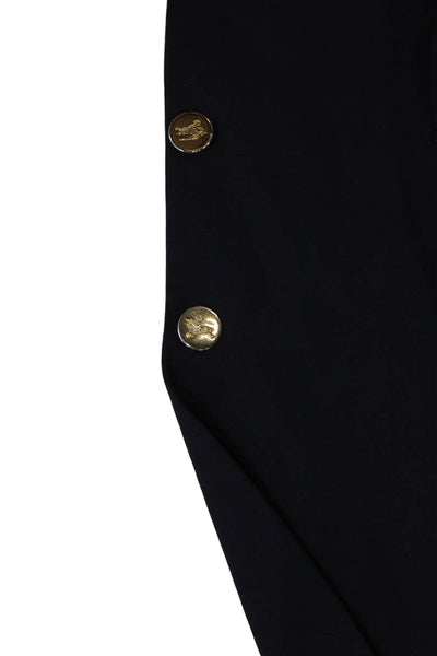Burberry Mens 2 Piece Pure Wool Blue Blazer Long Sleeve Solid Size 38