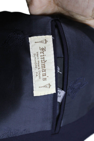 Burberry Mens 2 Piece Pure Wool Blue Blazer Long Sleeve Solid Size 38