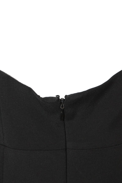 Tibi Women Mini Sleeveless Black Acetate Round Neck Zip Dress Size 8