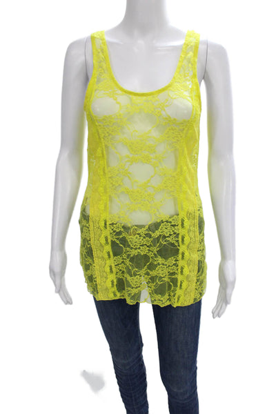 Intimately Free People Womens Yellow Scoop Neck Sleeveless Tunic Size M