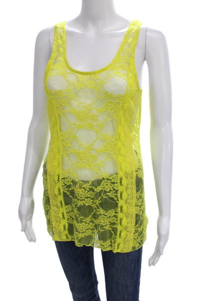 Intimately Free People Womens Yellow Scoop Neck Sleeveless Tunic Size M